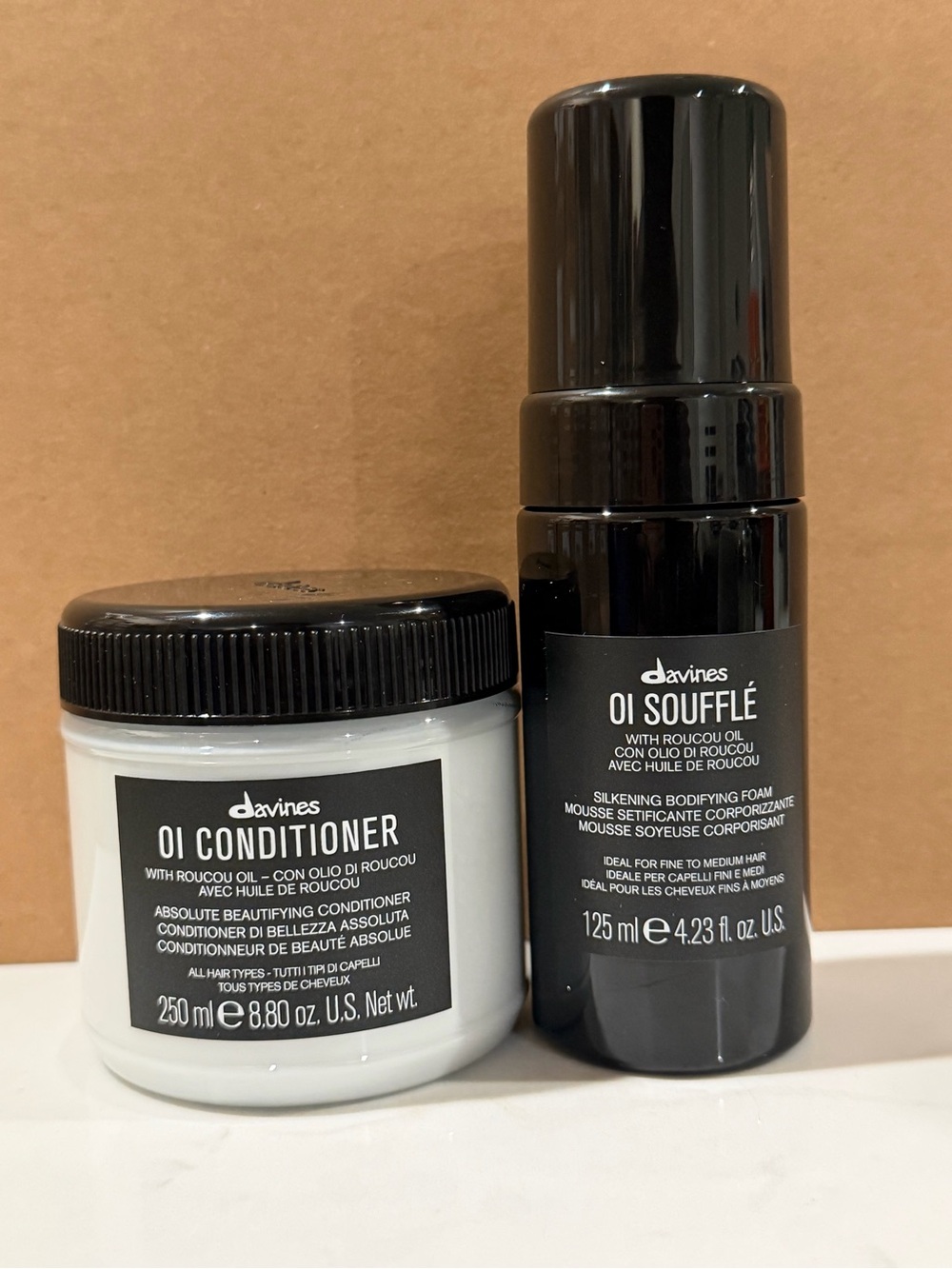 New & Authentic Davines OI Conditioner & OI Soufflé Hair Care Set